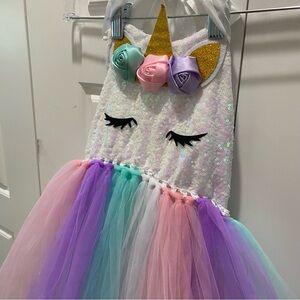 👧🏻Unicorn Rainbow Tutu Dress for Kids🦄 Size 6T perfect for Halloween Costumes